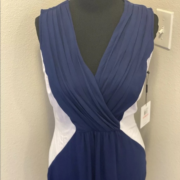 Calvin Klein Sheath Dress Color Block Crossove - Picture 2 of 7